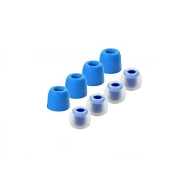 Imagem de 8 peças (BLMF-CLBL) – Pequeno (P) Protetores de ouvido de substituição de silicone e espuma de memória premium compatível com Jaybird X4, X3, Freedom F5 e Jaybird Run em fones de ouvido