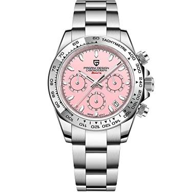 Imagem de Relógio masculino Pagani Design safira esportivo quartzo relógio masculino à prova d'água movimento VK63 moda cronógrafo, 1727-rosa - CJ, Cronógrafo