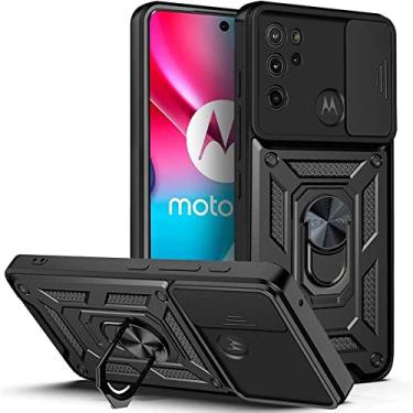 Imagem de Case for Motorola Moto G60S with Slide Camera Cover,Military Grade Heavy Duty Protection Phone Case Cover with Magnetic Ring Kickstand for Motorola Moto G60S (preto)