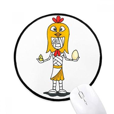 Imagem de DIYthinker Egito múmia Hórus chapéu de frango tapete de mouse desktop escritório tapete redondo para computador