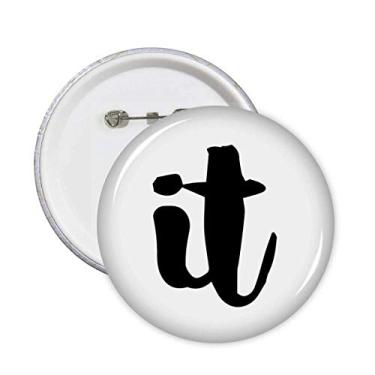 Imagem de Citação elegante estilo escrito à mão broche crachá botão redondo decoração de roupas 5 peças