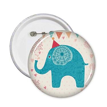 Imagem de Chapéu vermelho elefante bandeira azul pinos coloridos botão emblema decoração acessório 5 peças