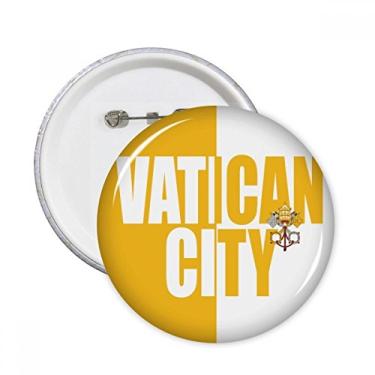 Imagem de Broche redondo com nome da bandeira da cidade do Vaticano, broches, emblema, acessório, decoração, 5 peças