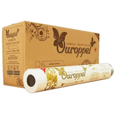 Imagem de Lençol de Maca Descartável Hospitalar Ouroppel Premium Caixa Com 6 Rolos 50 cm x 50m 100% Celulose