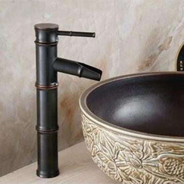 Imagem de Bacia de banheiro com acabamento em bronze preto e bronze antigo, torneira misturadora quente e fria, torneira em cascata, 8