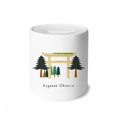 Imagem de DIYthinker Caixa de dinheiro japonesa local Koyasan Okunoin caixa de cerâmica porta-moedas presente de cofrinho