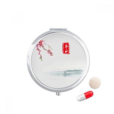 Imagem de Midwinter Twenty Four Solar Term Padrão Pill Case Pocket Medicine Storage Box Dispenser Recipiente