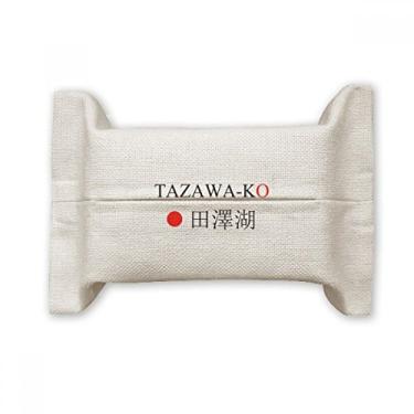 Imagem de Bolsa de linho de algodão com bandeira do sol vermelha da Tazawako com nome da cidade japonesa