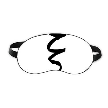 Imagem de Alfabeto Grego Xi Silhueta Preta Sono Protetor de Olhos Macio Noite