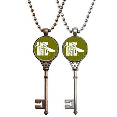 Imagem de OFFbb-USA Colar com pingente de chave de mantis de animais com medo de insetos, joias para decoração de casais