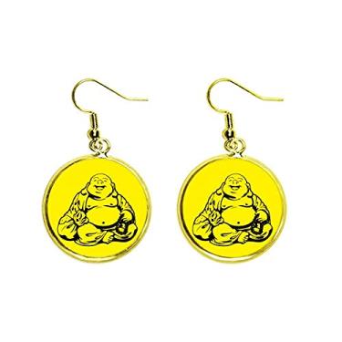 Imagem de Brinco feminino com pingente de ouro Barefoot Daisen Monk Fat Blessing