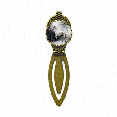 Imagem de Marcador de livro retrô com estampa de paisagem da natureza White Horse Science