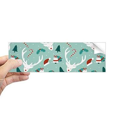 Imagem de DIYthinker Chapéu de alce de Natal, festival de árvore de sino, adesivo retangular para janela de notebook