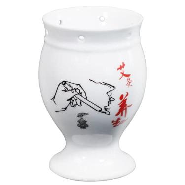 Imagem de Moxabustão Xícara de Cerâmica Gua Sha Mugwort Copa de Ameixo Ferramenta de Massagem Wormwood