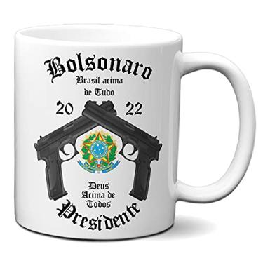 Imagem de Minha Caneca Caneca Bolsonaro Presidente 2022 Xícara Brasil Acima de Tudo 350ml Cerâmica