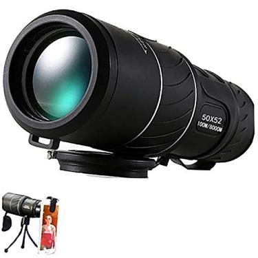 Imagem de Monóculos com zoom HD 50X52 compacto de bolso à prova d'água para telescópio monocular de prisma de alta potência Adultos para observação de pássaros em viagens -BAK4 Lente com tripé adaptador de telefone