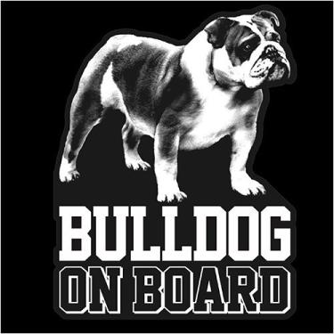 Imagem de Adesivo de decalque de vinil transparente Bulldog para janela, estampa de arte de placa de buldogue inglês