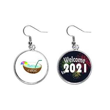 Imagem de Brincos de suco hidrolisados de verão com pingentes de orelha desenhados à mão, joia 2021 Blessing