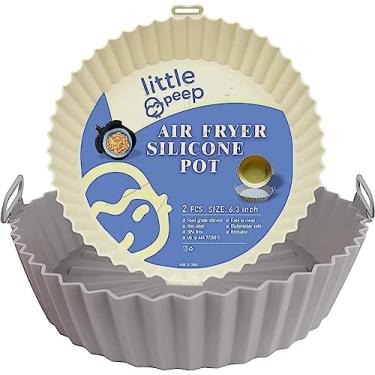 Imagem de Pote de silicone LittlePeep Air Fryer, pacote com 2 reutilizáveis, acessórios Air Fryer, substituição para forro, compatível com Ninja, Tower, COSORI