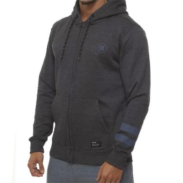 Imagem de Moletom Hurley Aberto Circle Icon Oversize WT23 Mescla Cinza