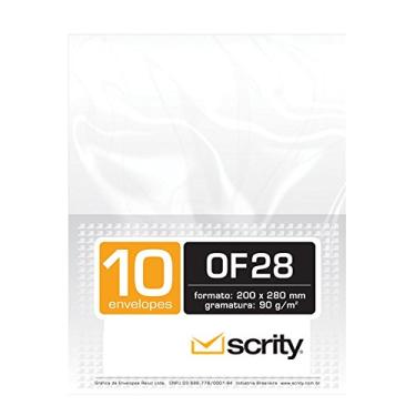 Imagem de Envelope Offset 90g 200x280 Pacote com 10 Unidades Scrity - Branco Branco