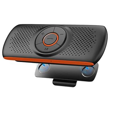 Imagem de Alto-falante Bluetooth do carro para telefone celular, Bluetooth portátil no viva-voz do carro para falar com viva-voz, Suporte Siri Google Assistant TF Card