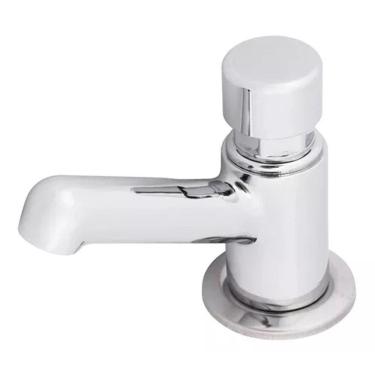 Imagem de Torneira Automática Cromada Para Pia De Banheiro Bica Baixa