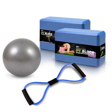 Imagem de Overball + Par Bloco De Yoga + Elástico Extensor Em 8