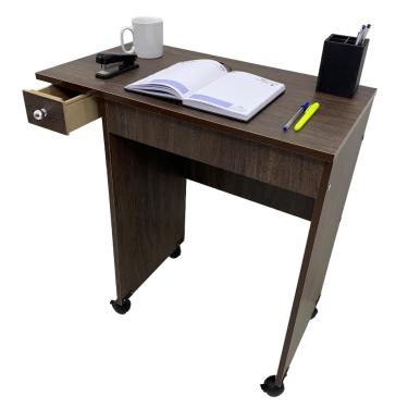 Imagem de Escrivaninha lisa com rodinhas para notebook escritório