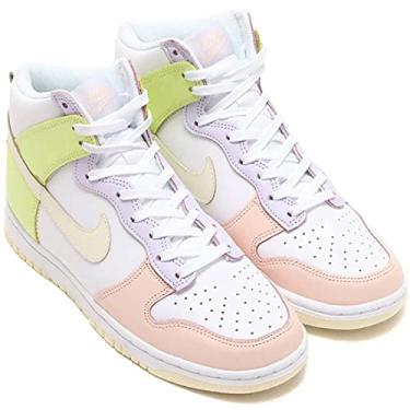 Imagem de Nike Feminino Dunk High WMNS DD1869, Branco/caxemira - limão claro Twi, 8.5