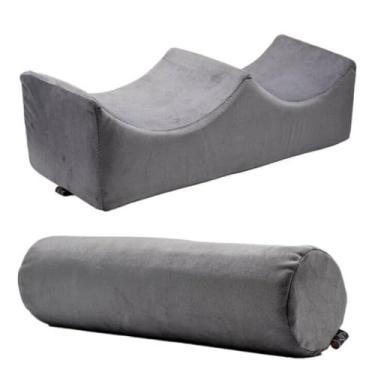 Imagem de Kit para Gluteoplastia com Almofada e Rolo Lombar - Longevitech (Cinza)