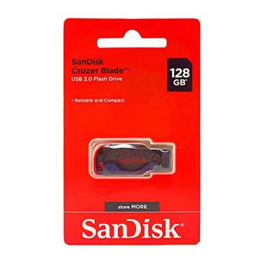 Imagem de SanDisk Pen drive USB Cruzer Blade, 128 GB, preto/vermelho (SDCZ50-128G-A46)