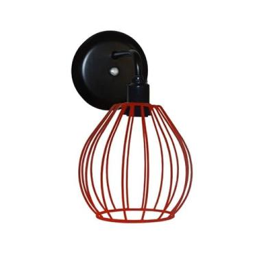 Imagem de Arandela de Parede com Aramado Modelo Aramado Balão - Ideal para cabeceira de cama - area externa (Vermelho)