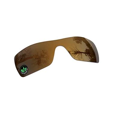 Imagem de Raydi Lentes de substituição de policarbonato para óculos de sol retangulares Oakley Batwolf OO9101 - Bronze Dourado espelhado - Polarizadas