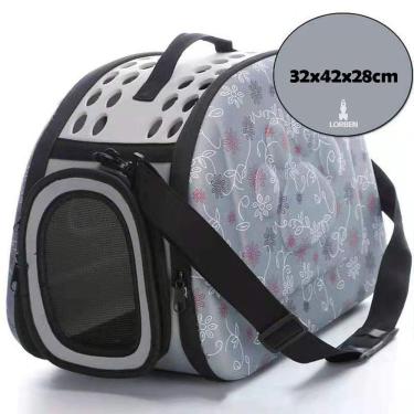 Imagem de Bolsa de Transporte Pet Lorben Cães e Gatos Desmontável Passeio Viagem Avião Cinza