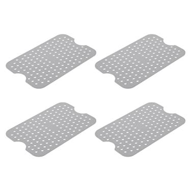 Imagem de PATIKIL Forro reutilizável de silicone para fritadeira a ar, forro de silicone antiaderente, 12 x 20 cm, cinza para fritadeira a ar de cesta dupla, pacote com 4