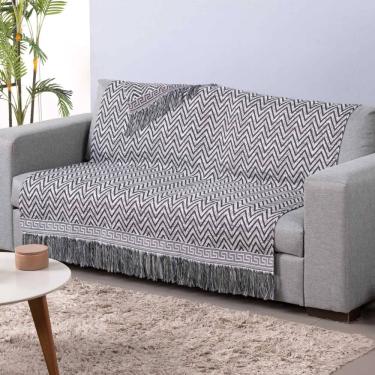 Imagem de Xale Para Sofá Com Franja Luxor 1 Peça 2,10m x 1,35m 60% Algodão / 40% Poliéster Tecido...