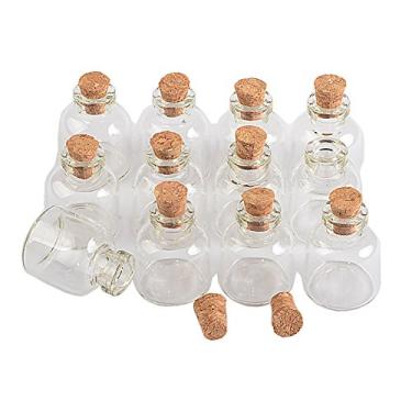 Imagem de TAI DIAN 12 unidades de 4 ml mini garrafas de cortiça de vidro transparente frascos de vidro frascos vazios frascos de desejos decorativos diy atacado (12, 4ml)