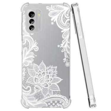 Imagem de Sidande Capa para Nokia G60, Nokia G 60 TA-1490 TA-1481 Capa para meninas e mulheres, capa protetora de telefone fina em TPU flexível e floral transparente para Nokia G60 5G Mandala