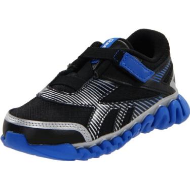 Imagem de Reebok Mini tênis de corrida Ziglite Electrify AC (bebê), Preto/azul vital/prata pura, 4.5 Toddler