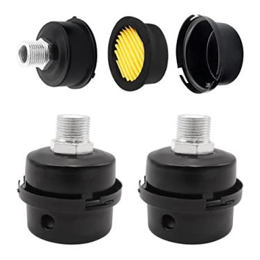 Imagem de Seamaka Pacote com 3 silenciadores de compressor de ar 1/5.1 cm PT 20 mm peças de reposição de filtro de compressor de ar acessórios de silenciador de compressor de ar de metal O-H-067-1/2
