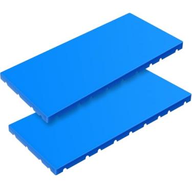 Imagem de Qinyoung 2 peças de palete de plástico impermeável almofada de armazenamento HDPE leve resistente ao desgaste palete de porão para racks grade externa piso interno supermercado armazém suporte até