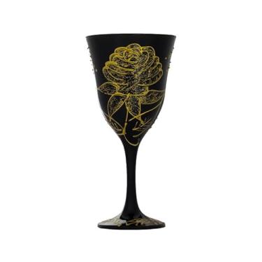 Imagem de Taça Pomba Gira Lírio Rosa Negra Luxo em Vidro 300 ml