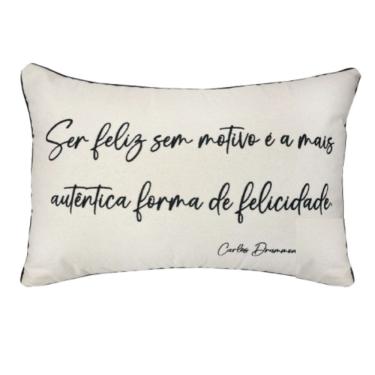 Imagem de Almofada Baguete Sarja C/ Frase 190-05 35X52 Decortextil