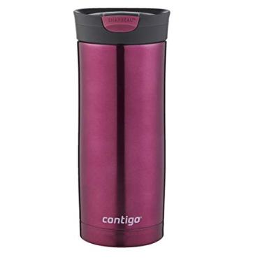 Imagem de Contigo Caneca de viagem Huron Snapsear, caneca térmica de aço inoxidável, garrafa a vácuo, copo à prova de vazamento, caneca de café com tampa de fácil limpeza BPA, viva, 470 ml