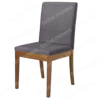 Imagem de Cadeira MH-3231 Herval Madeira Maciça Amêndoa Assento Estofado Linho Cinza