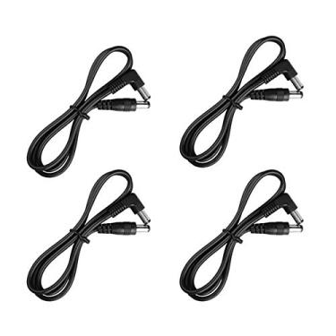 Imagem de AlloverPower Pacote com 4 cabos DC macho para macho 5,5 mm x 2,1 mm conector plugue patch cabo de extensão para fita de luz, câmera de segurança de vigilância CCTV DVR, gravação de áudio, carro,