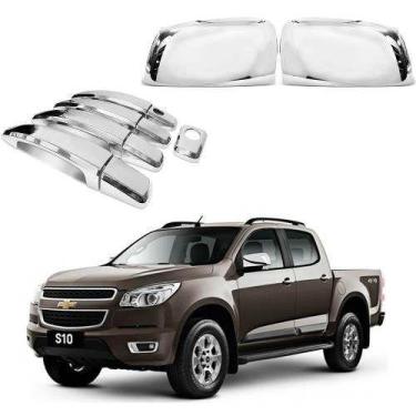 Imagem de Kit Aplique Cromado Maçaneta Retrovisor Chevrolet S10 2016 - Shekparts