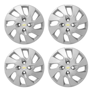 Imagem de Jogo Calota Aro 14 Prata GM Onix 2016 2017 2018 2019 emblema prata - G