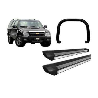 Imagem de Kit Quebra Mato Estribo Personalizado Preto Para Blazer - HOZZ